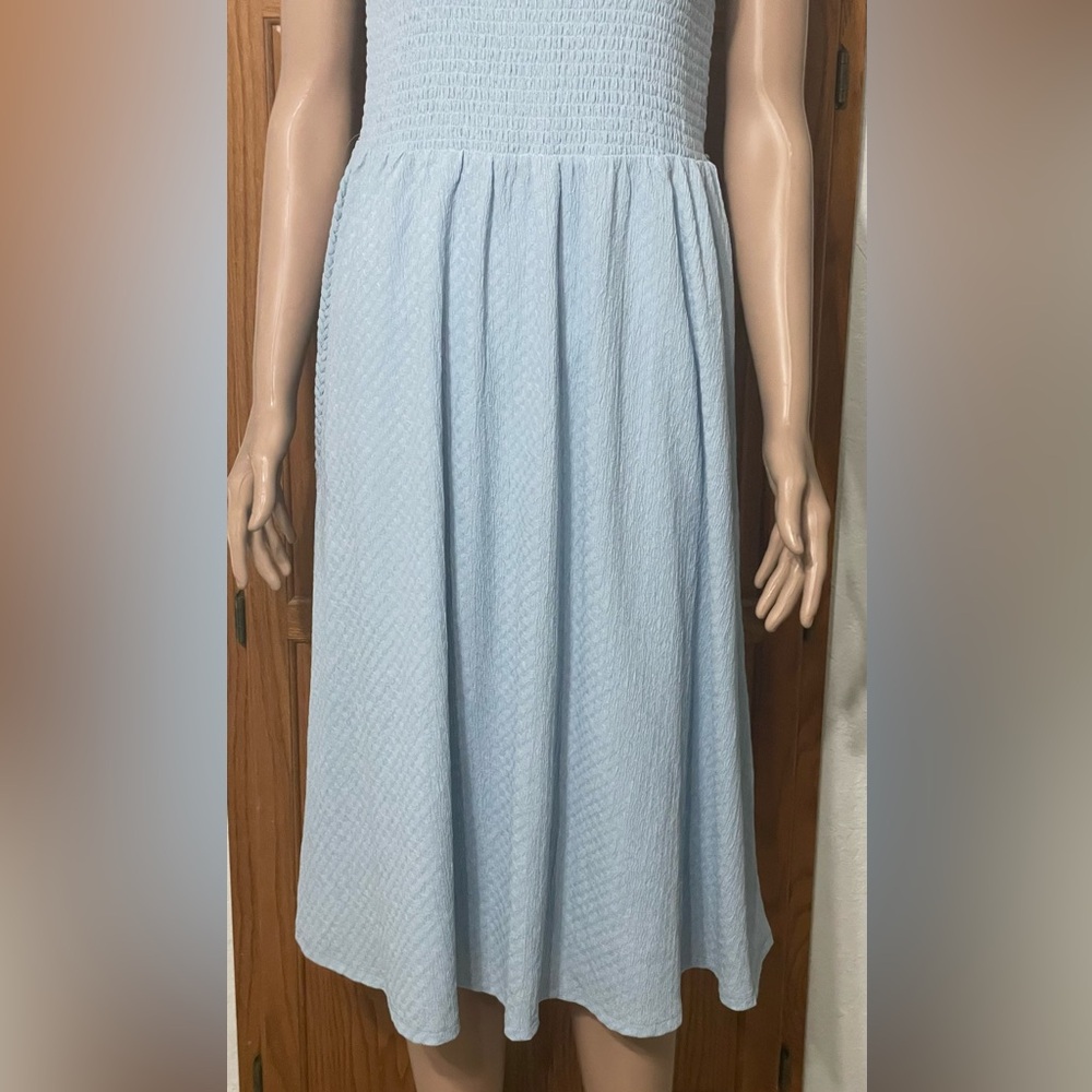 Michael Kors Petite Smocked Tie-Waist Midi Dress - Picture 8 of 8